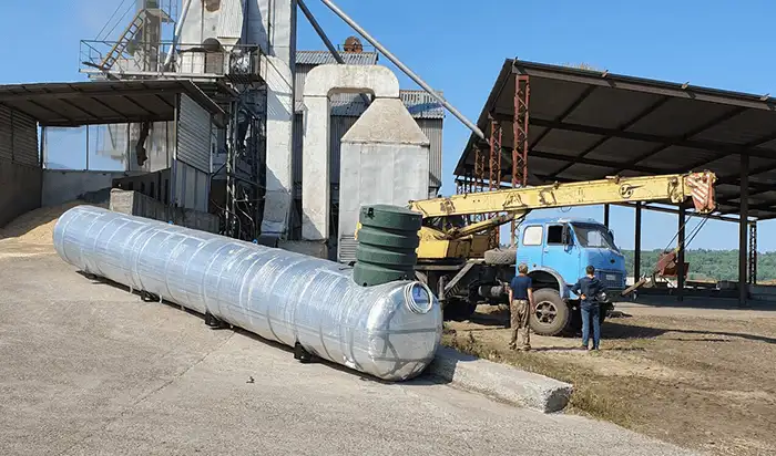 Подготовка газгольдера для установки на предприятии С/Х назначения Газификация гаражных боксов и ремонтных мастерских Сибири